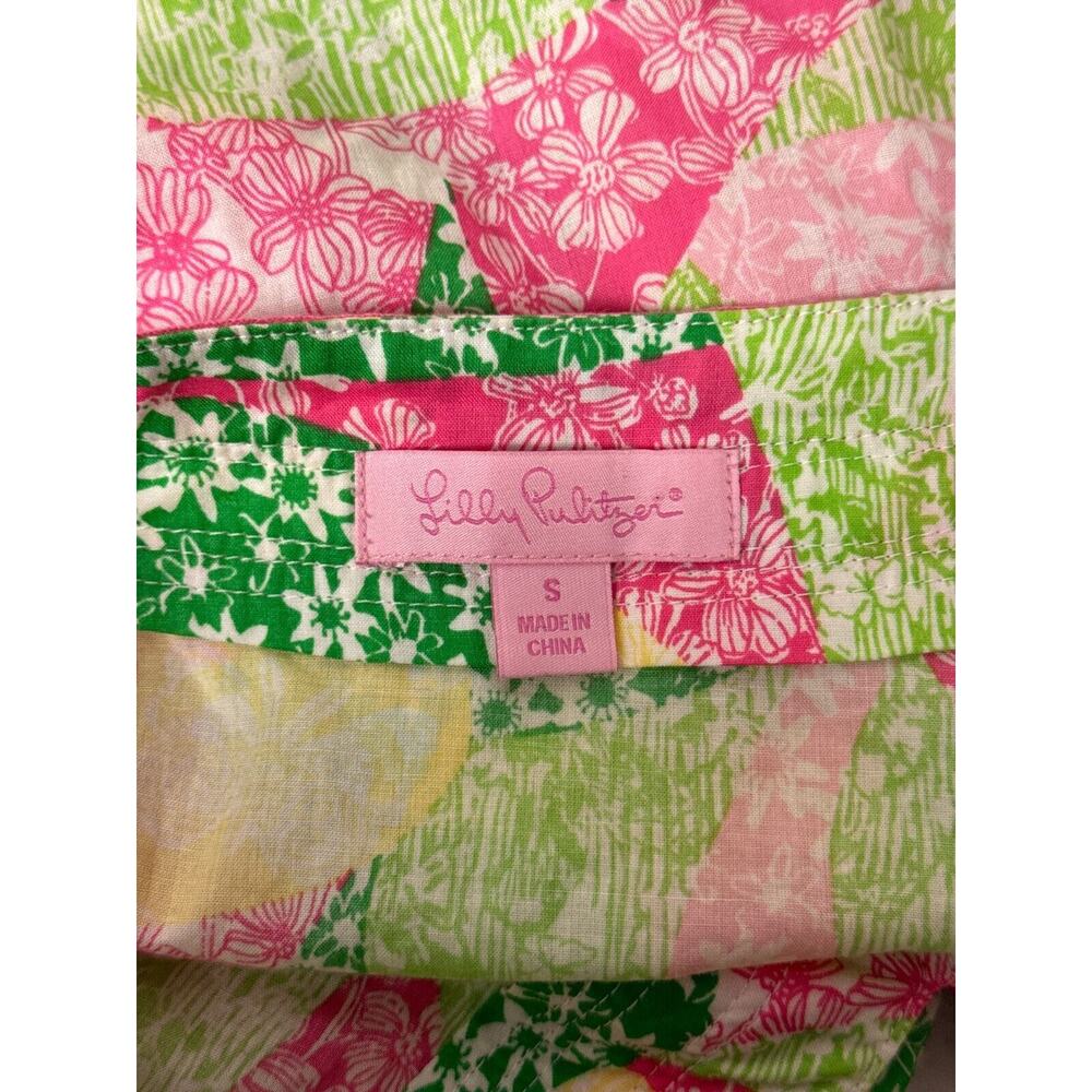 Lilly Pulitzer Dress Small Womens Classic Pink Green Floral Shift Tunic - Picture 7 of 8